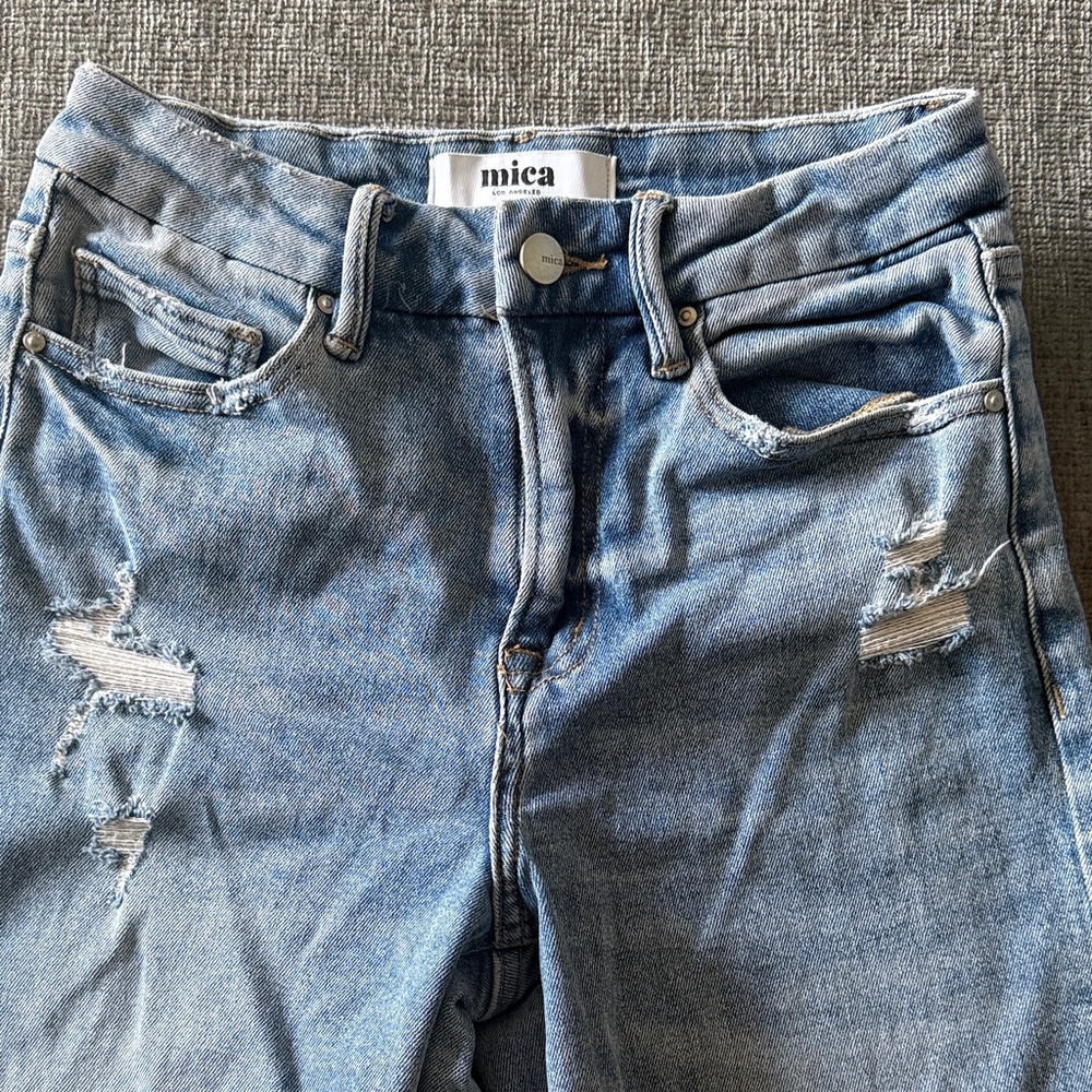 Mica Women's Light Blue Distressed Skinny Jeans